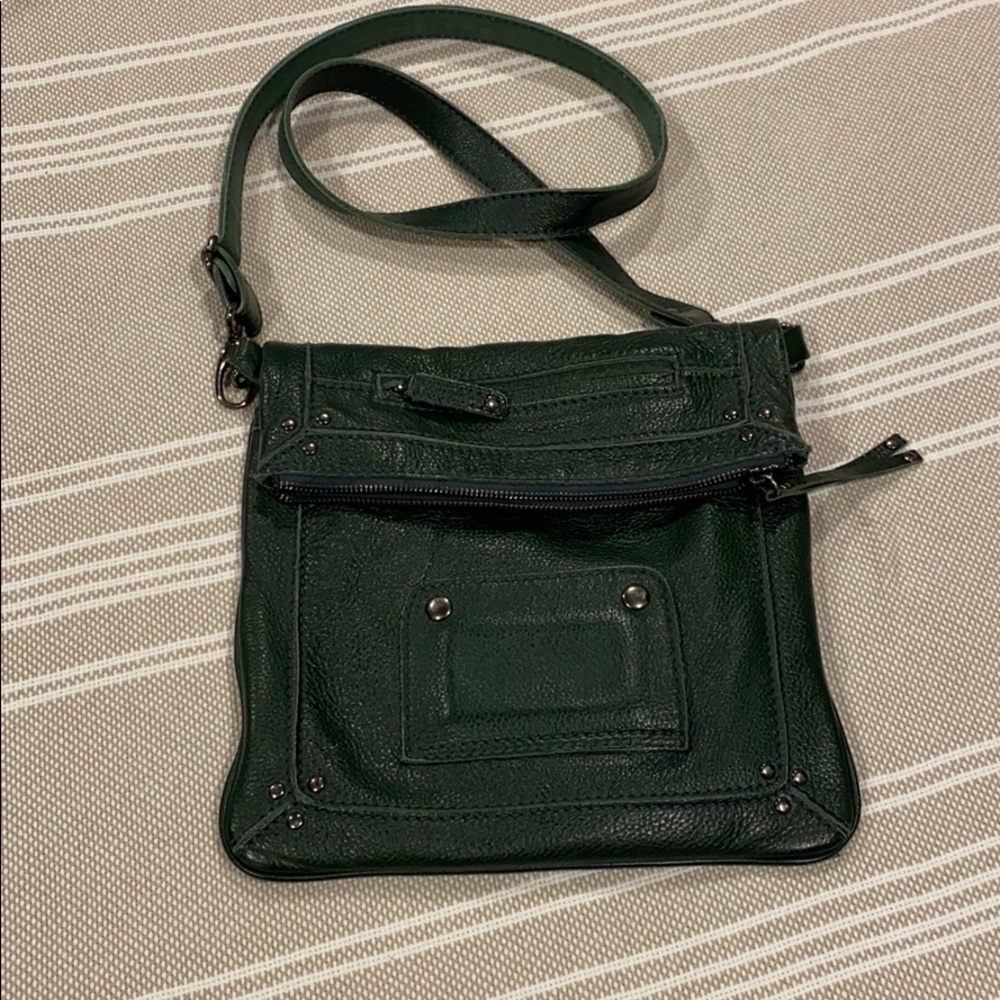 Joes Jeans Green Genuine Leather Crossbody Bag